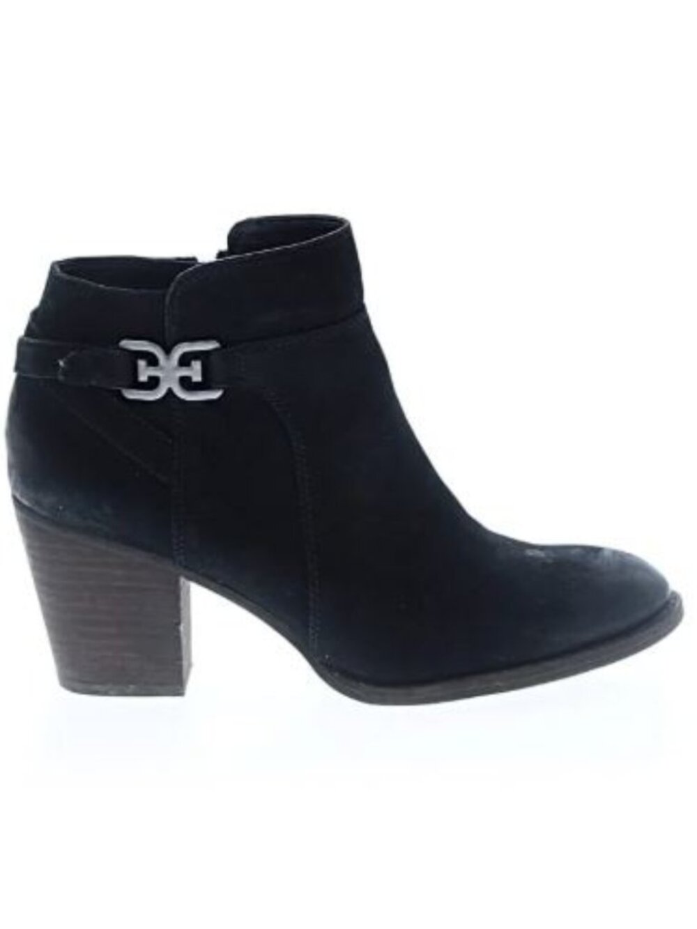 Sam Edelman Morgon Leather Ankle Boots Booties 10 Black Western Hardware Buckle